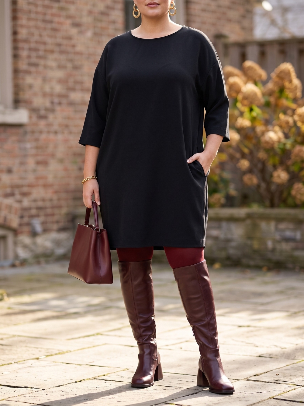 Lands' End Black Architectural Cocoon Dress Pockets Corpcore Mod